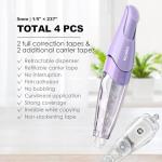 KILINEO Refillable Retractable Correction Tape 4‑Pack