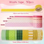 50‑Roll Pink Decorative Washi Tape Set