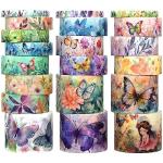 20‑Roll Floral Butterfly Washi Tape Set
