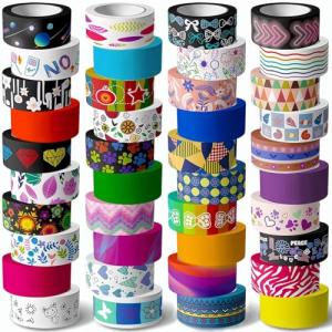 40‑Roll Colored Kids Washi Tape Set