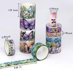 20‑Roll Floral Butterfly Washi Tape Set