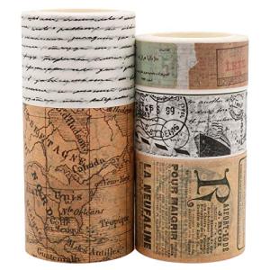 Knaid 5‑Roll Vintage Washi Tape Set