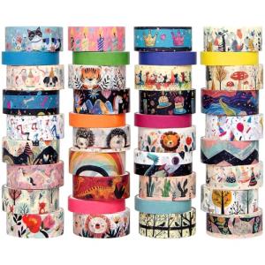 39‑Roll Cute Animal Washi Tape Set