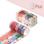 Mr. Pen 8‑Roll Geo Labyrinth Washi Tape