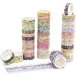 YUBBAEX 50‑Roll Floral Washi Tape Pack