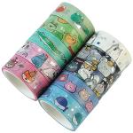 YUBBAEX 20‑Roll Gold Silver Animal Washi Tape
