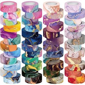 48‑Roll Marbled Decorative Washi Tape Set