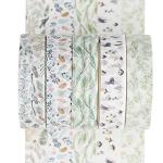 YUBX 5‑Roll Vine Skinny Washi Tape Set
