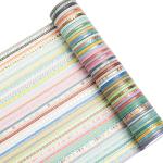 YUBBAEX 60‑Roll Gold Foil Skinny Washi Tape