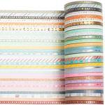 YUBBAEX 60‑Roll Gold Foil Skinny Washi Tape