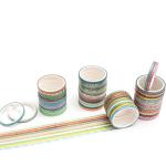 YUBBAEX 60‑Roll Gold Foil Skinny Washi Tape