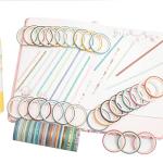 YUBBAEX 60‑Roll Gold Foil Skinny Washi Tape