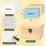 MOBYKE 3x5 100‑Card Wooden Organizer Box