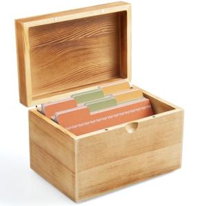 DRASTAR 3x5 Wooden Index Card Organizer