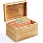 DRASTAR 3x5 Wooden Index Card Organizer