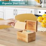 DRASTAR 3x5 Wooden Index Card Organizer