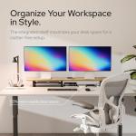 KIVY Dual Monitor Riser with Shelf Oak