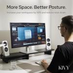 KIVY Dual Monitor Riser with Shelf Oak