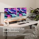 KIVY Dual Monitor Riser with Shelf Oak