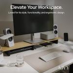KIVY Dual Monitor Riser with Shelf Oak