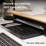 KIVY Dual Monitor Riser with Shelf Oak