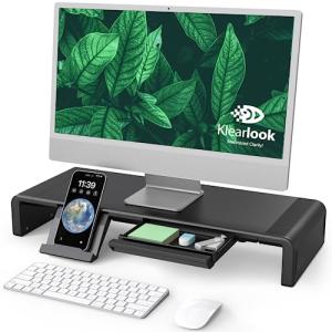 Klearlook Foldable Monitor Stand Riser with Drawer