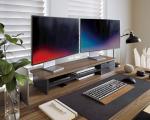Fenge Dual Monitor Riser 42.5″ Wood & Acrylic