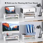 BONTEC Wooden 2‑Tier Monitor Stand Riser