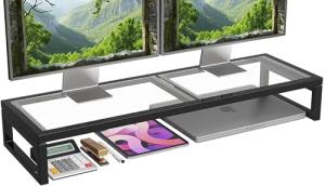 Simple Trending Glass Dual Monitor Stand Riser