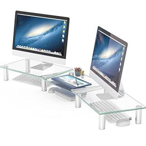 Hemudu Adjustable Dual Monitor Riser Clear