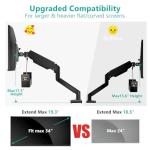 WALI Gas‑Spring Monitor Arm 17–34″ 26.4 lbs