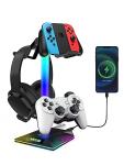 V VCOM RGB Headphone Stand w/ 2 USB