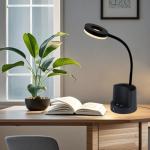 HomeFocus LED Desk Lamp USB Pen Holder RGB