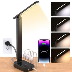Power Strip with LED Desk Lamp