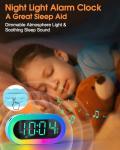 Kids Night Light Alarm Clock USB Dimmer