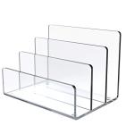 Jucoan 3‑Section Acrylic File Holder 9×6.5″