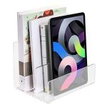 Jucoan 3‑Section Acrylic File Holder 9×6.5″
