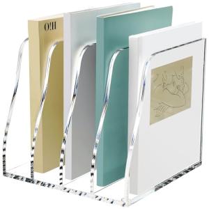 SANRUI 4‑Compartment Acrylic Desk File Holder