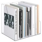 Vertical Magazine File Holder Clear 4‑Pack