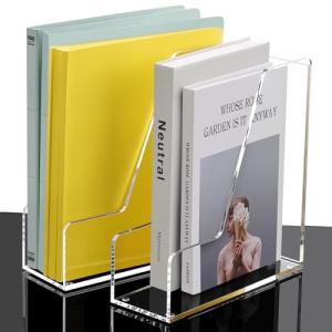 2‑Pack Acrylic Magazine File Holder 9.45×3.54×10.24″ Clear