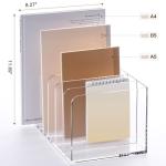 YUXUN 5‑Compartment Magazine File Holder Clear
