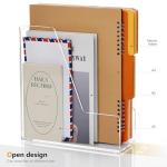 2‑Pack Acrylic Magazine File Holder 9.45×3.54×10.24″ Clear