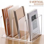 YUXUN 5‑Compartment Magazine File Holder Clear