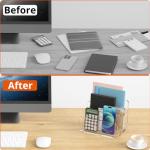 Richboom 3‑Section Acrylic File Sorter 8.5×6.3″