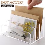 SANRUI 3‑Compartment Mail Organizer Clear