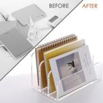SANRUI 3‑Compartment Mail Organizer Clear