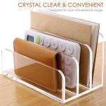 SANRUI 3‑Compartment Mail Organizer Clear
