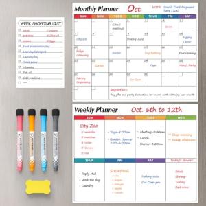 3‑Pack Magnetic Dry‑Erase Calendar 14×11″