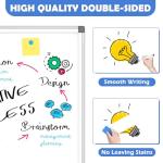 WALGLASS 24×18″ Double‑Sided Magnetic Whiteboard