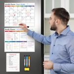 3‑Pack Magnetic Dry‑Erase Calendar 14×11″